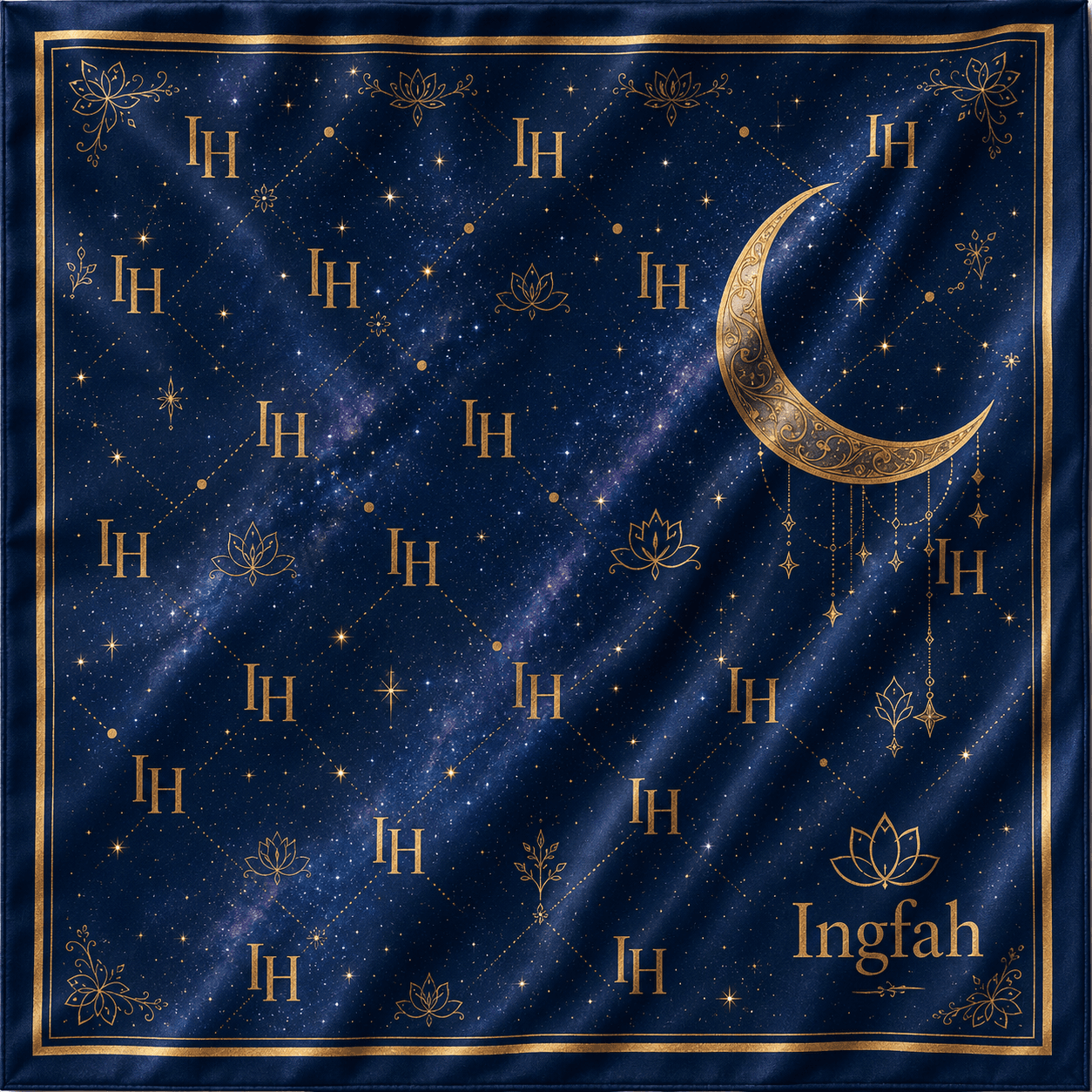 Starry Night - 100% Mulberry Silk Scarf