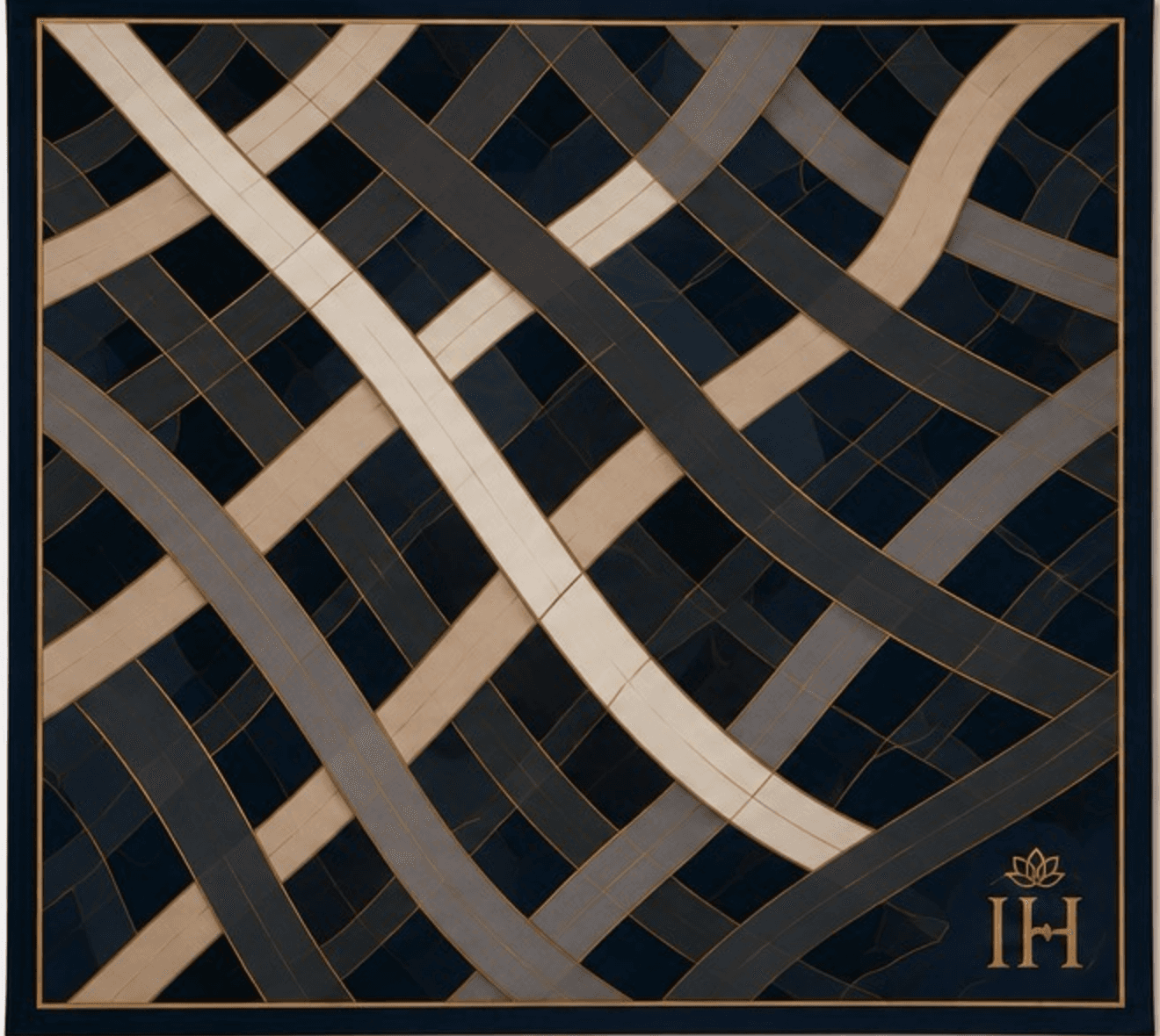 The Interlace cashmere scarf, laid flat